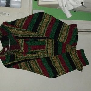 Rasta colored woven hoodie